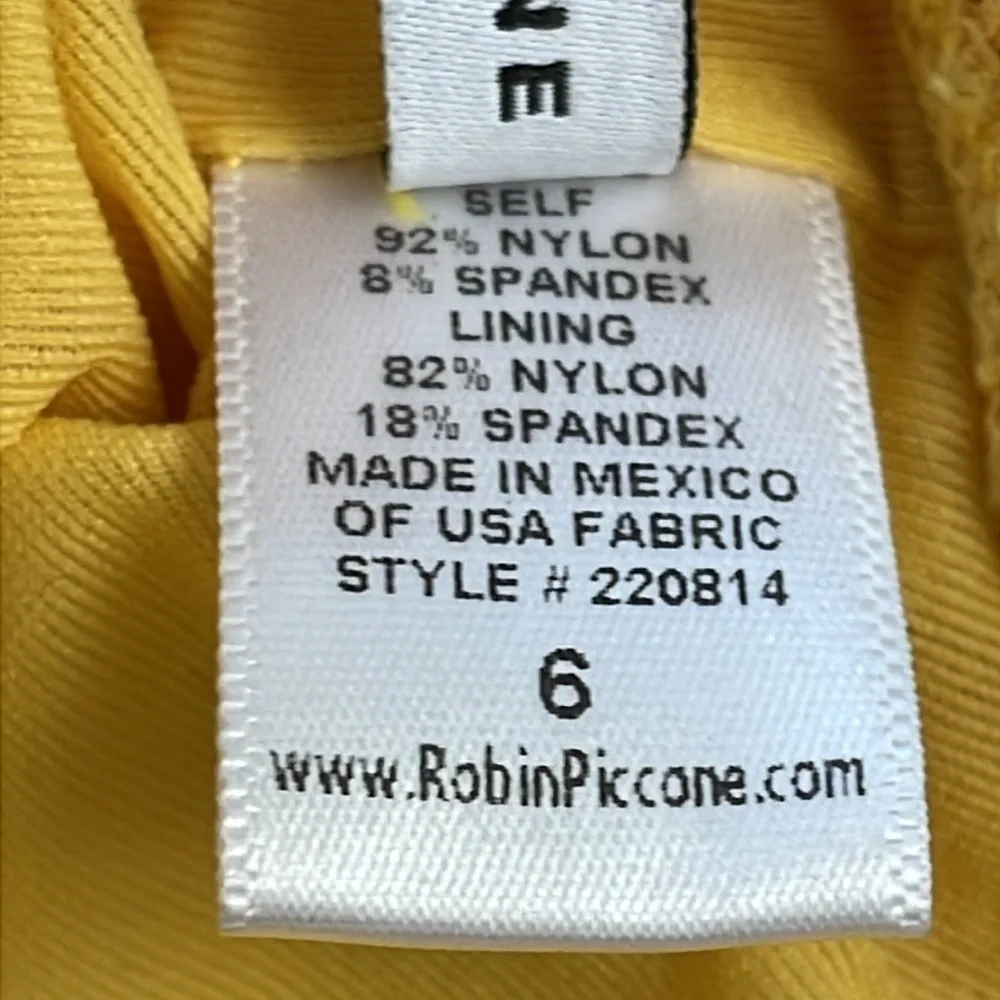 New Robin Piccone Amy Snap One Piece Swimsuit High Neck Open Back Sz 6